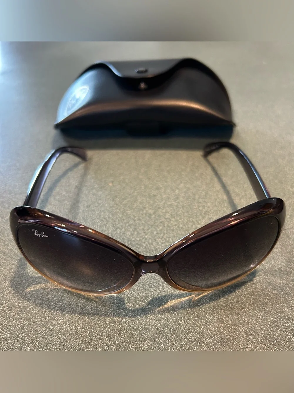 Ray-Ban Women’s Black to Brown Gradient Oversized Sunglasses